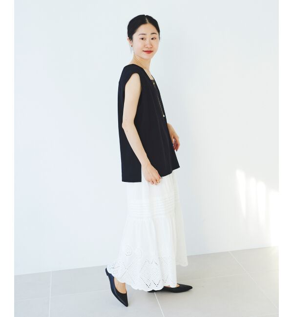 le.coeur blanc「《手洗い可能》ミラノリブVネックベスト」|ベスト・ジレ|