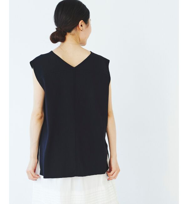 le.coeur blanc「《手洗い可能》ミラノリブVネックベスト」|ベスト・ジレ|