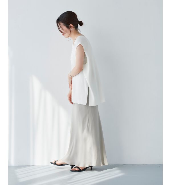 le.coeur blanc「《手洗い可能》ミラノリブVネックベスト」|ベスト・ジレ|