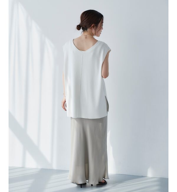 le.coeur blanc「《手洗い可能》ミラノリブVネックベスト」|ベスト・ジレ|