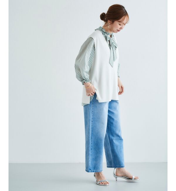 le.coeur blanc「《手洗い可能》ミラノリブVネックベスト」|ベスト・ジレ|