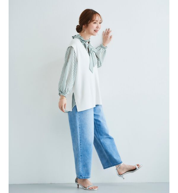 le.coeur blanc「《手洗い可能》ミラノリブVネックベスト」|ベスト・ジレ|