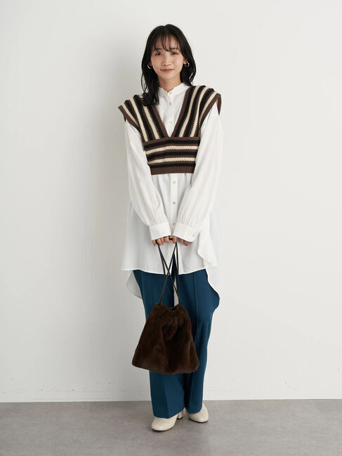 earth music&ecology「マルチストライプビスチェ」|ベスト・ジレ|