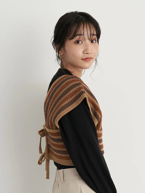 earth music&ecology「マルチストライプビスチェ」|ベスト・ジレ|