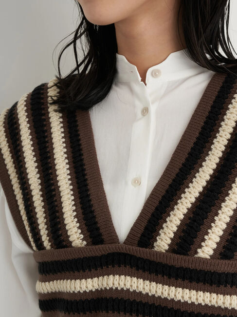 earth music&ecology「マルチストライプビスチェ」|ベスト・ジレ|