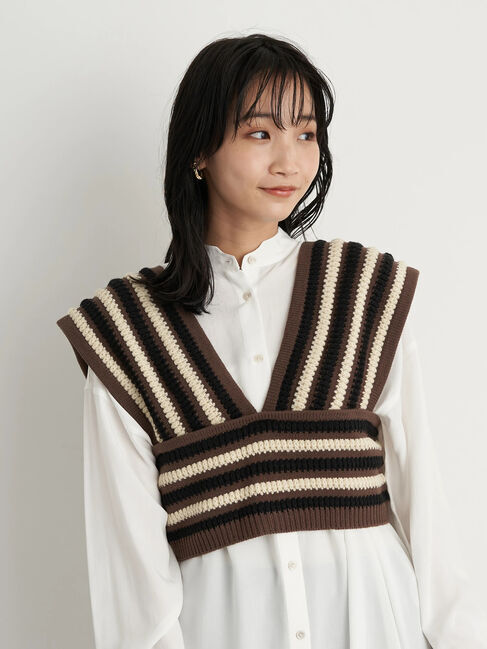 earth music&ecology「マルチストライプビスチェ」|ベスト・ジレ|