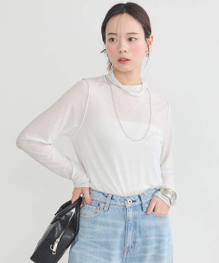 earth music&ecology「シアーラメハイネックプルオーバー」|Tシャツ・カットソー|Off White