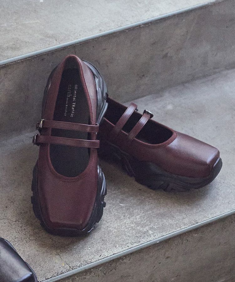 earth music&ecology「ORiental TRaffic メリージェーンスニーカー」|スニーカー|Bordeaux