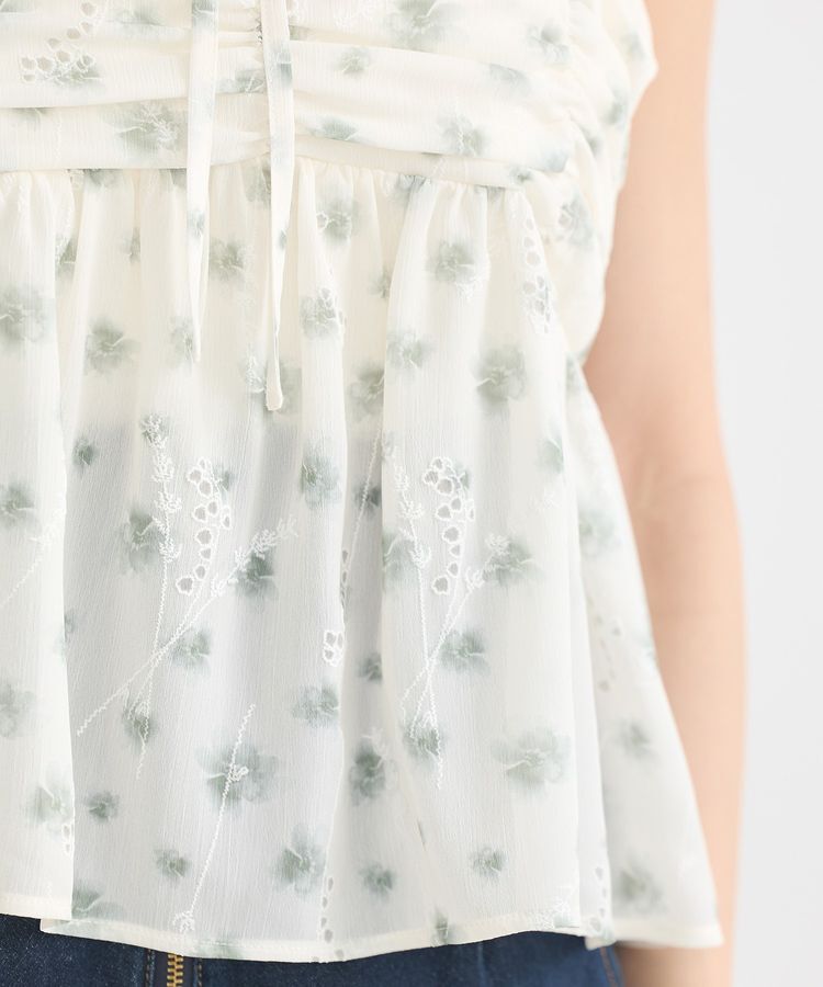 earth music&ecology「花柄ギャザーキャミビスチェ」|ベスト・ジレ|