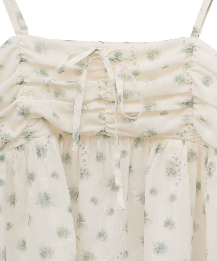 earth music&ecology「花柄ギャザーキャミビスチェ」|ベスト・ジレ|