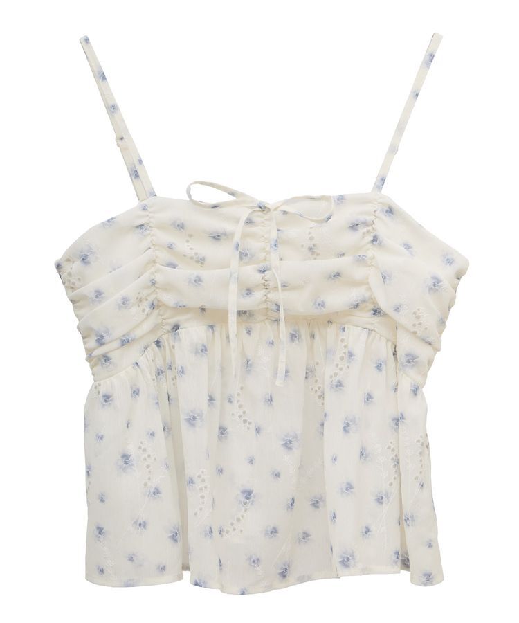 earth music&ecology「花柄ギャザーキャミビスチェ」|ベスト・ジレ|