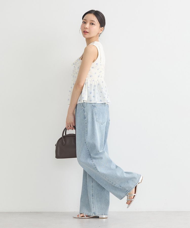 earth music&ecology「花柄ギャザーキャミビスチェ」|ベスト・ジレ|