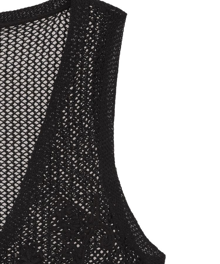 earth music&ecology「フラワー刺繍メッシュベスト」|ベスト・ジレ|