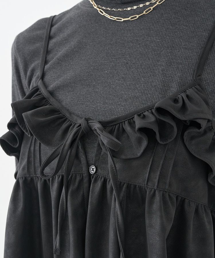 earth music&ecology「フェイクレザーキャミチュニック」|ベスト・ジレ|