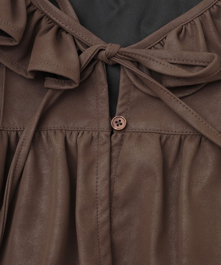 earth music&ecology「フェイクレザーキャミチュニック」|ベスト・ジレ|