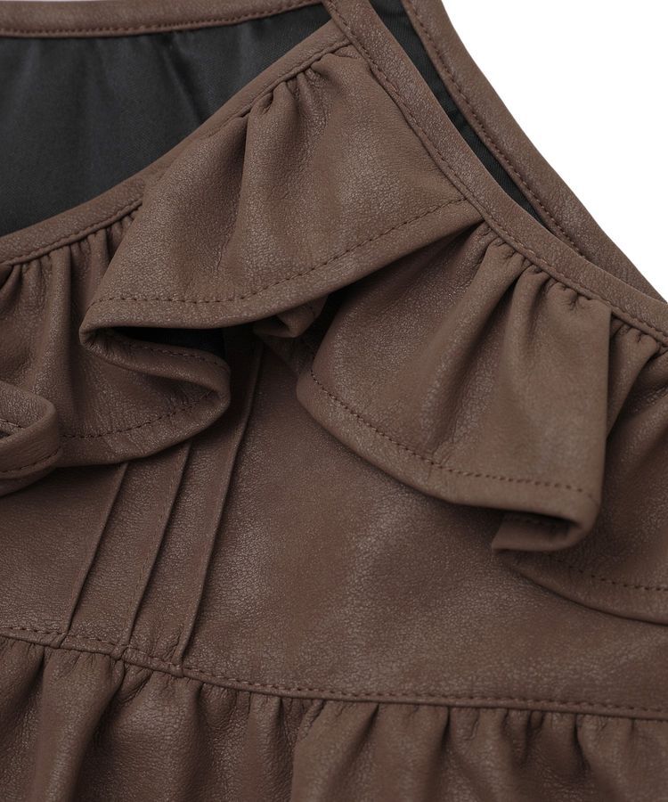 earth music&ecology「フェイクレザーキャミチュニック」|ベスト・ジレ|