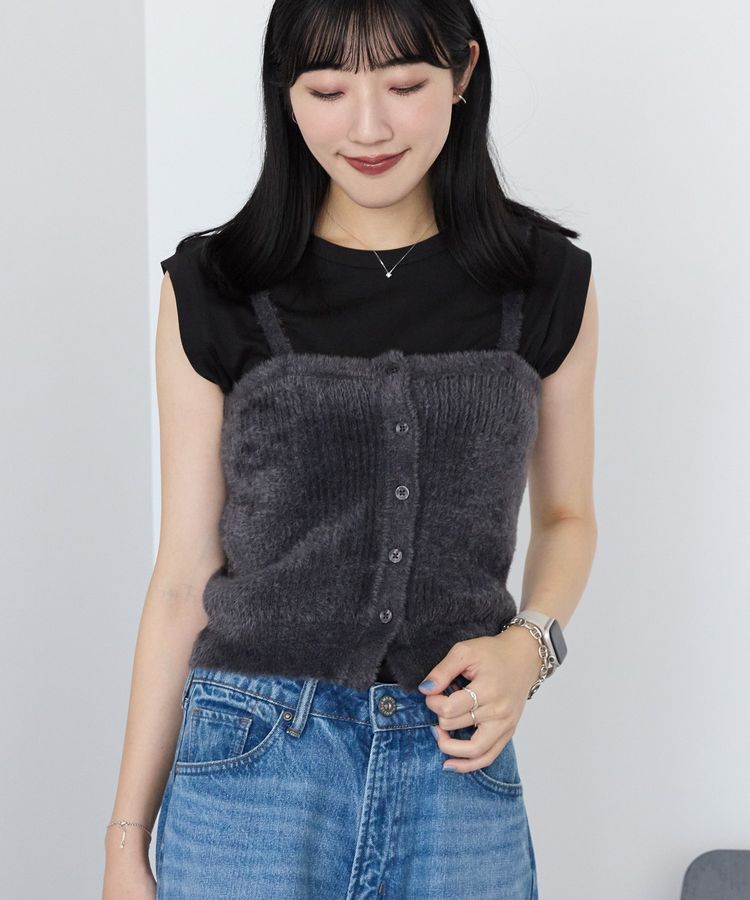 AMERICAN HOLIC「【2WAY】シャギーニットチューブトップ」|ベスト・ジレ|