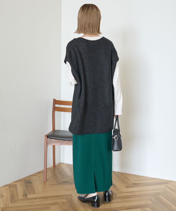 AMERICAN HOLIC「ラメ入りVネックニットベスト」|ベスト・ジレ|