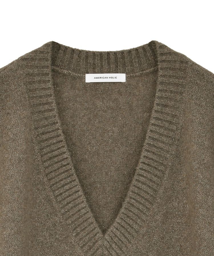 AMERICAN HOLIC「ラメ入りVネックニットベスト」|ベスト・ジレ|