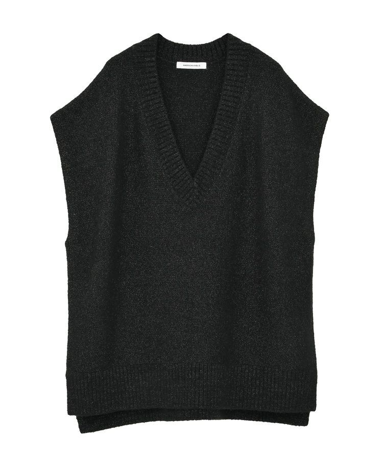 AMERICAN HOLIC「ラメ入りVネックニットベスト」|ベスト・ジレ|