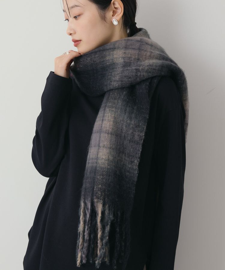 AMERICAN HOLIC「チェックシャギーマフラー」|マフラー|Black