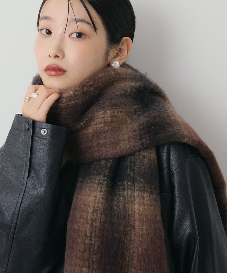 AMERICAN HOLIC「チェックシャギーマフラー」|マフラー|Brown