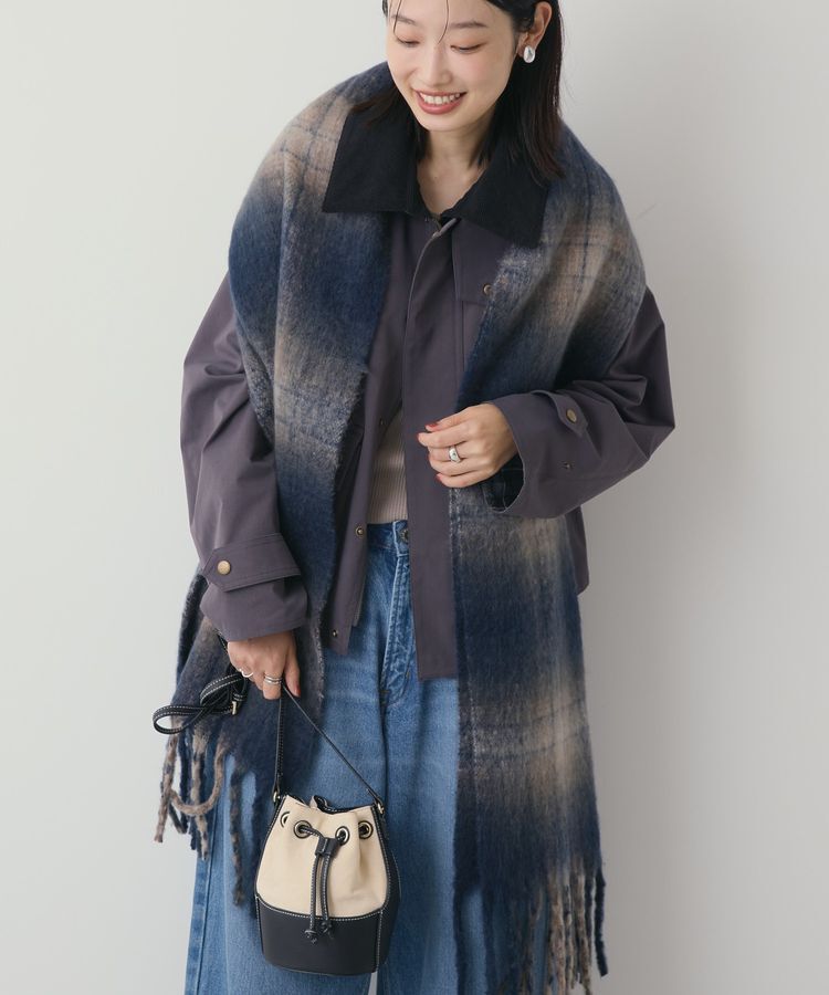 AMERICAN HOLIC「チェックシャギーマフラー」|マフラー|Navy