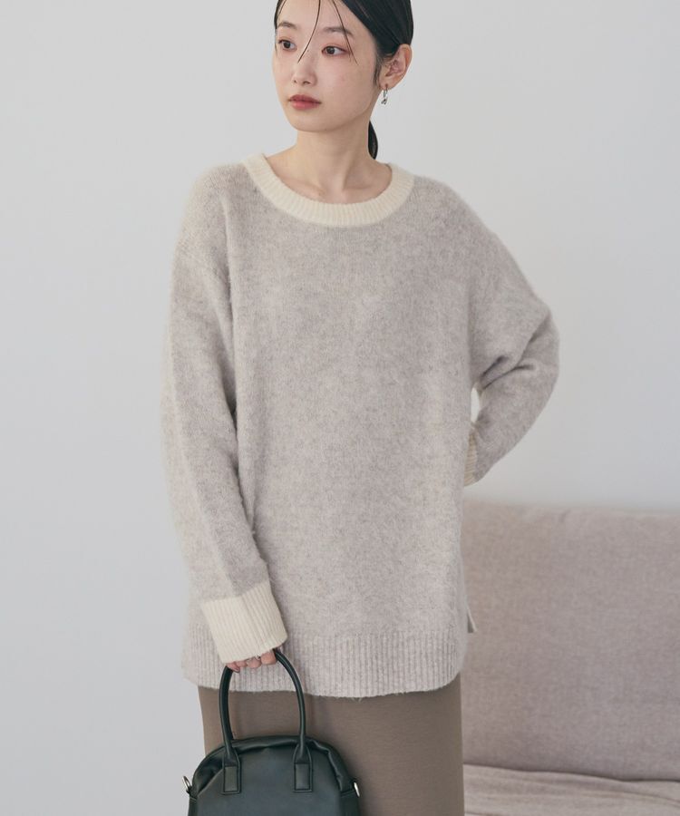 AMERICAN HOLIC「起毛バイカラーニットプルオーバー」|ニット・セーター|