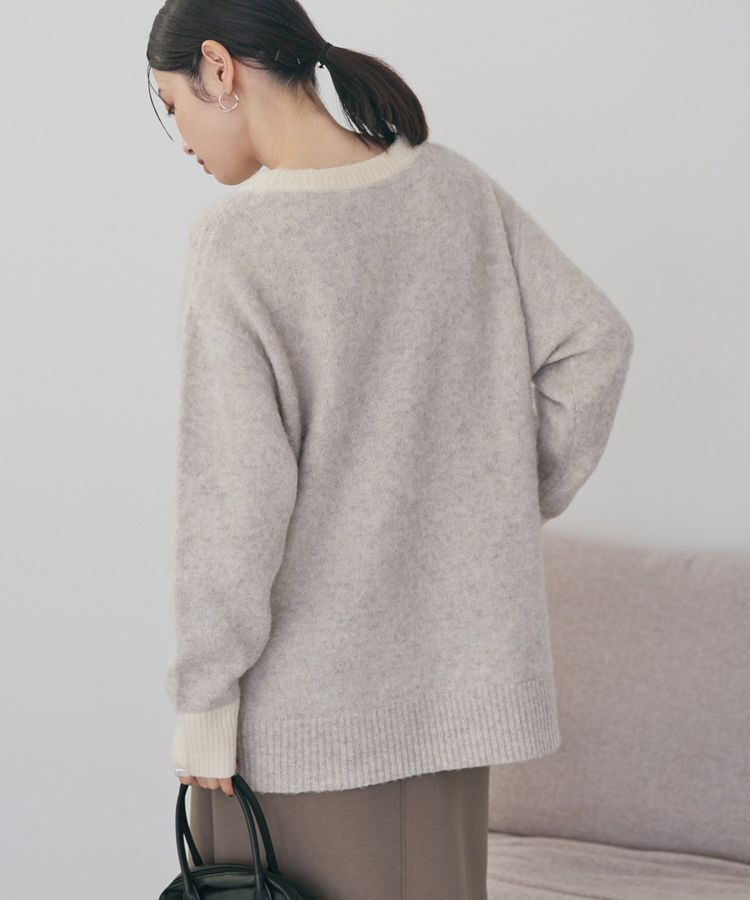 AMERICAN HOLIC「起毛バイカラーニットプルオーバー」|ニット・セーター|