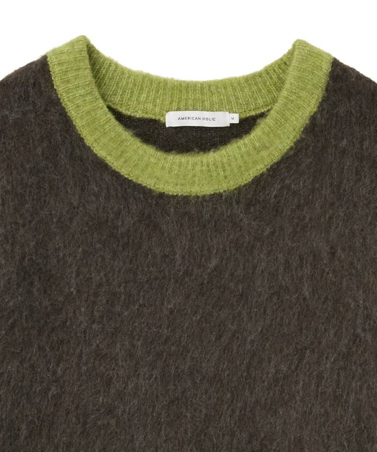AMERICAN HOLIC「起毛バイカラーニットプルオーバー」|ニット・セーター|
