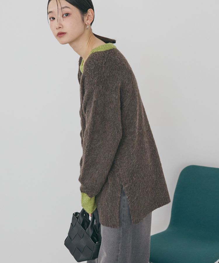 AMERICAN HOLIC「起毛バイカラーニットプルオーバー」|ニット・セーター|