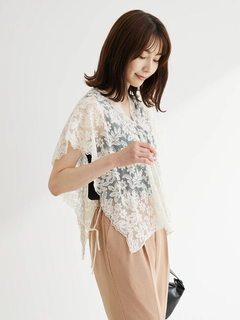 Green Parks「・SUGAR　SPOON　2way刺繍レースベスト」|ベスト・ジレ|