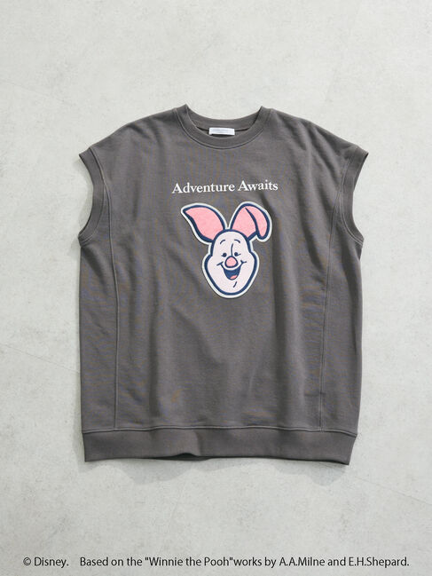 Green Parks「Winnie　the　Pooh/ノースリーブベスト」|ベスト・ジレ|Charcoal Gray