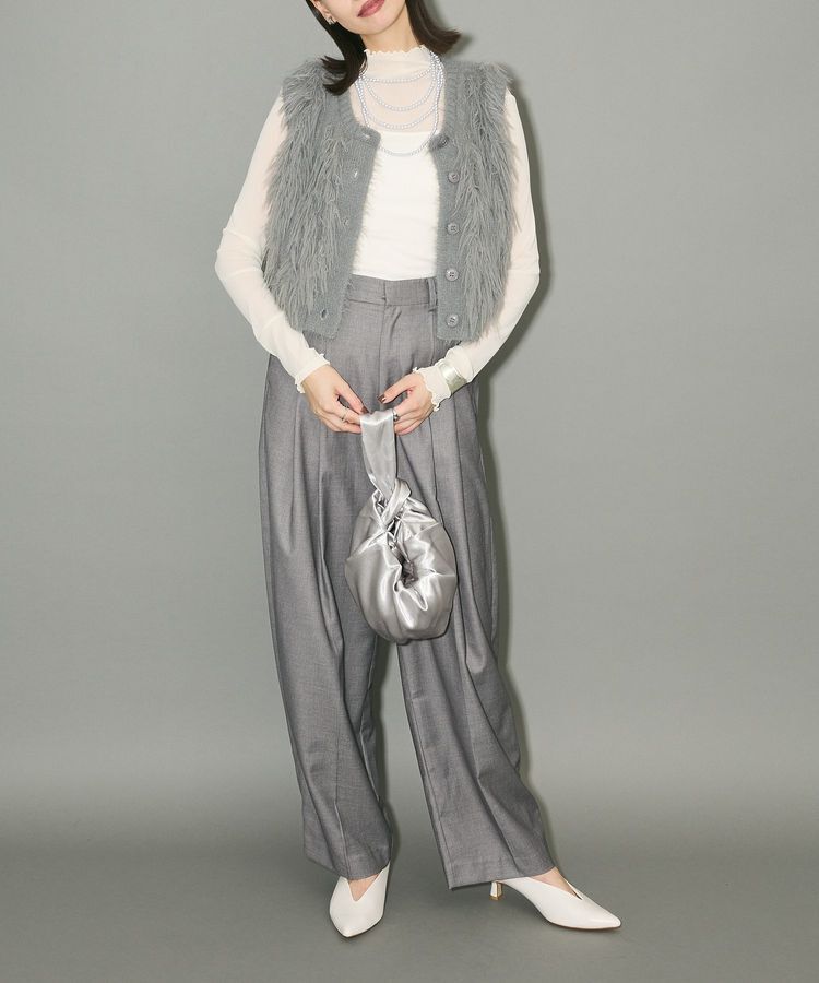 AnriettMusee「フェザーニットベスト」|ベスト・ジレ|