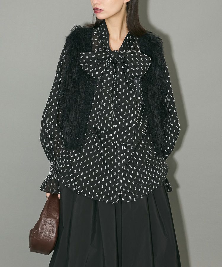 AnriettMusee「フェザーニットベスト」|ベスト・ジレ|