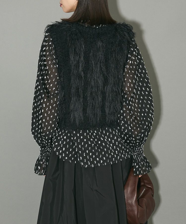 AnriettMusee「フェザーニットベスト」|ベスト・ジレ|