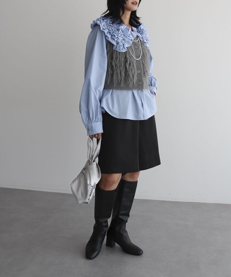 AnriettMusee「フェザーニットベスト」|ベスト・ジレ|