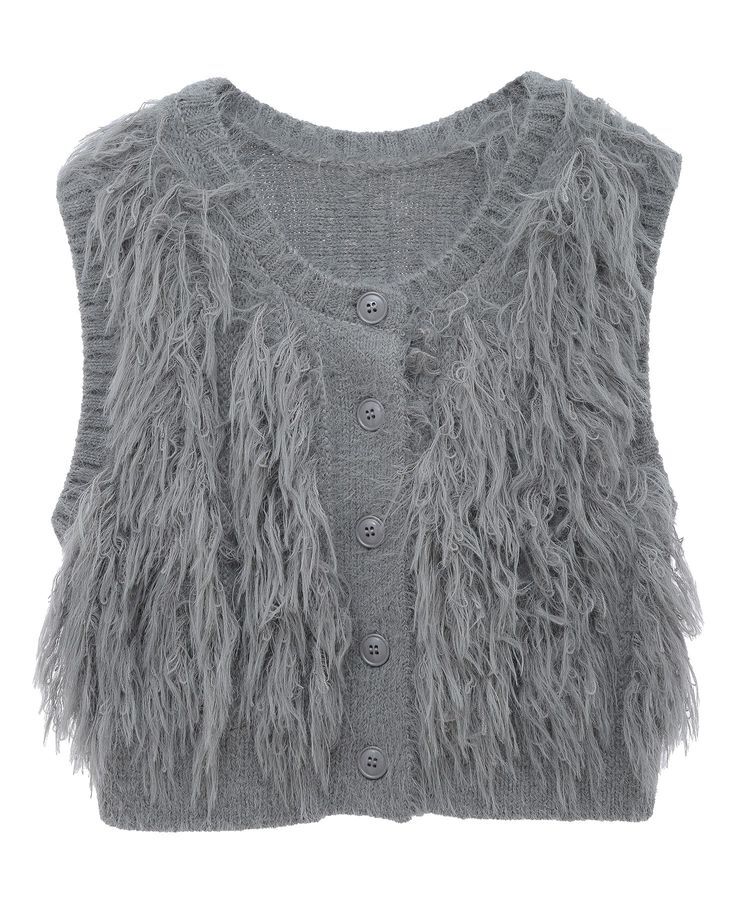 AnriettMusee「フェザーニットベスト」|ベスト・ジレ|