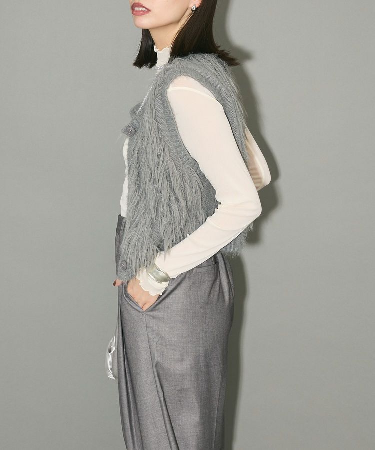 AnriettMusee「フェザーニットベスト」|ベスト・ジレ|