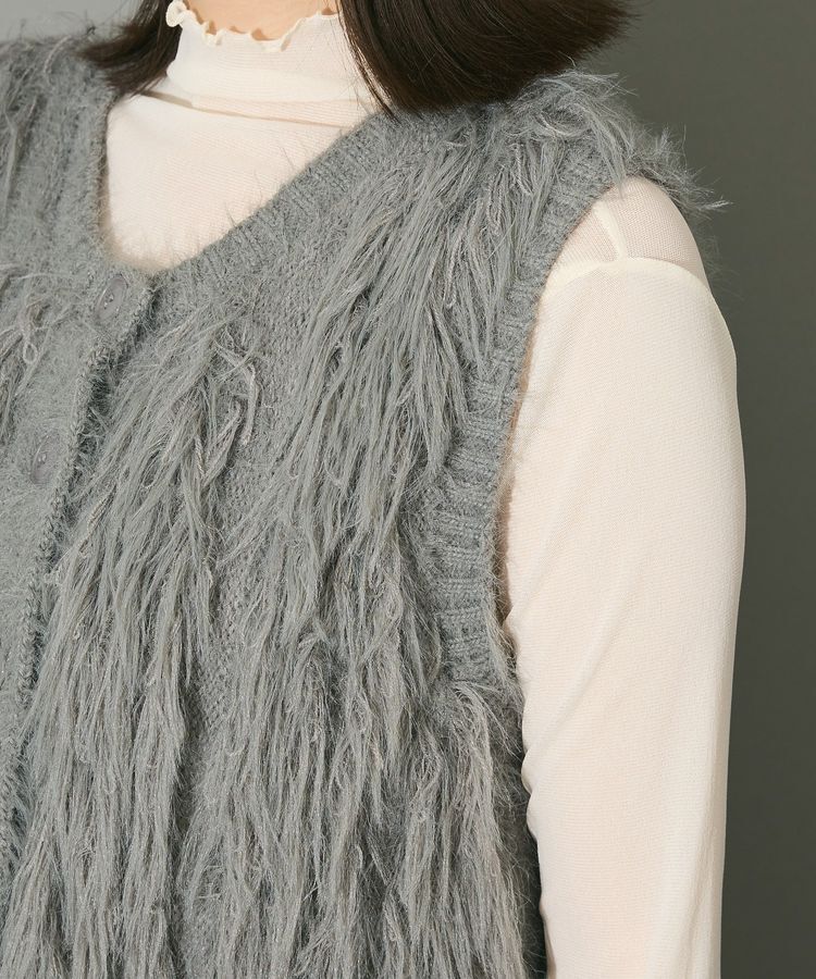 AnriettMusee「フェザーニットベスト」|ベスト・ジレ|