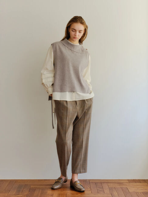 YECCA VECCA「シャツレイヤードニットベスト」|シャツ・ブラウス|