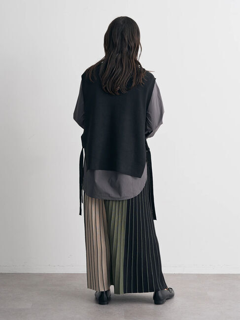 YECCA VECCA「シャツレイヤードニットベスト」|シャツ・ブラウス|