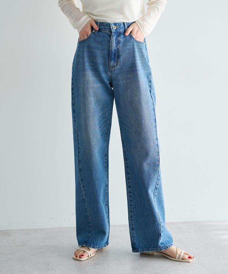 YECCA VECCA「ORGABITS切替ストレートデニム」|デニム|