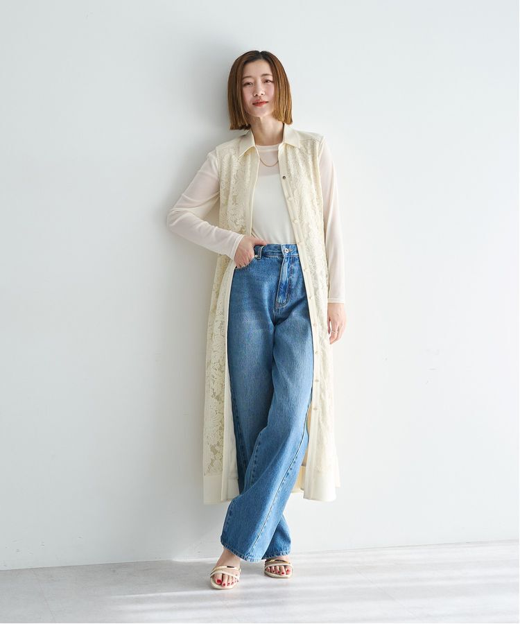 YECCA VECCA「ORGABITS切替ストレートデニム」|デニム|