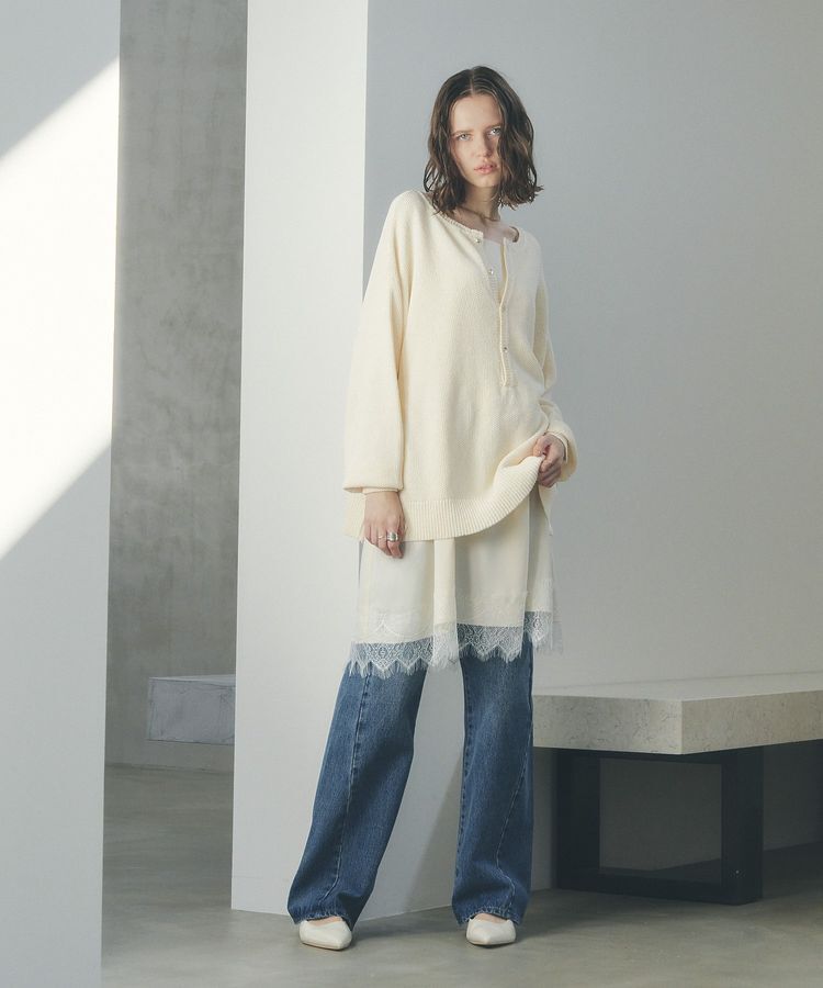 YECCA VECCA「ORGABITS切替ストレートデニム」|デニム|