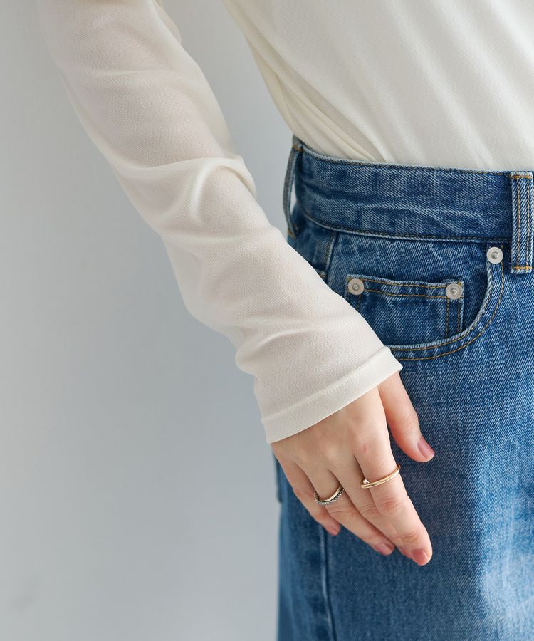 YECCA VECCA「ORGABITS切替ストレートデニム」|デニム|