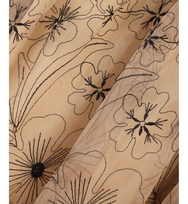 LOULOU WILLOUGHBY「【LOULOU WILLOUGHBY】オーガンジーフラワー刺繍スカート」|スカート|