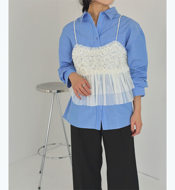 titivate「チュールフリルキャミソールビスチェ」|キャミソール|アイボリー