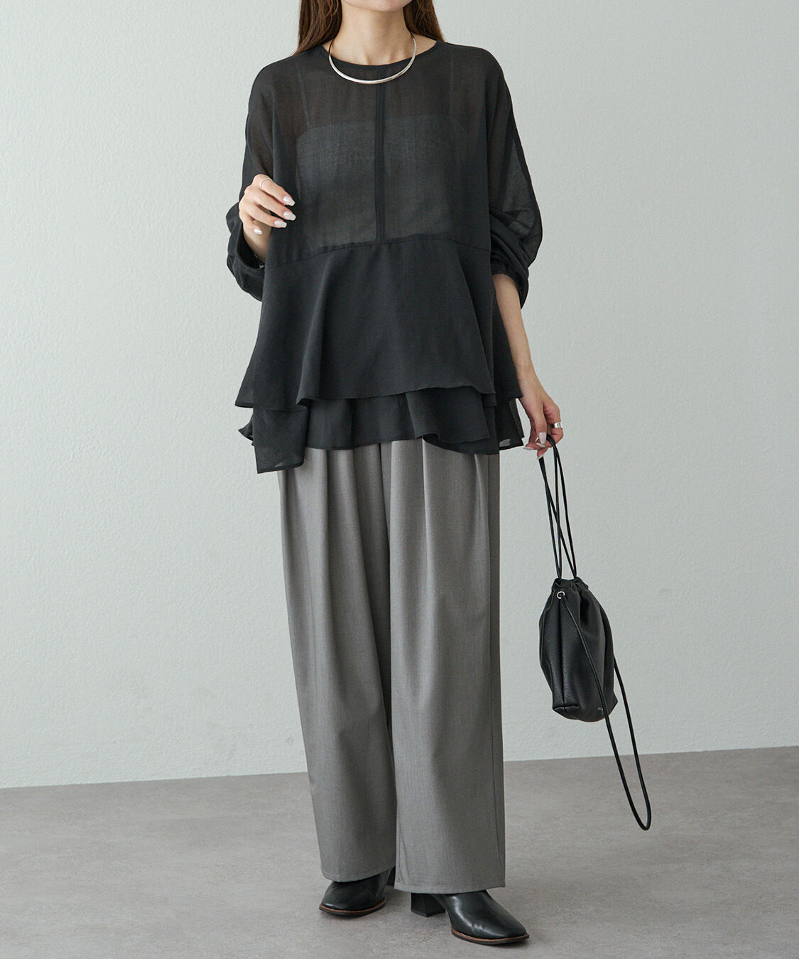  「【新色追加】ツータックウエストゴムストレッチパンツ」|その他|