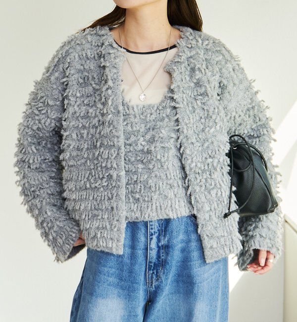  「ループフリンジニットカーディガン」|カーディガン|